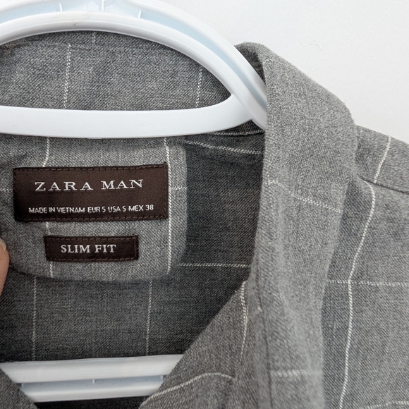 Zara gray Checkered Men's Shirt - Picture 3 of 10